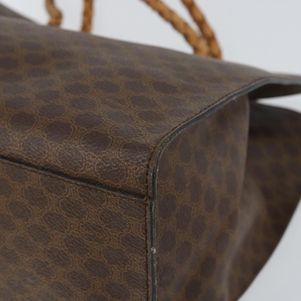 CELINE Macadam Canvas Hand Bag PVC Leather Brown Gold Auth 161051 - Picture 9 of 16